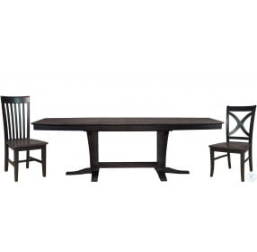 Cosmopolitan Coal and Black Milano Double Pedestal Extendable Dining Table