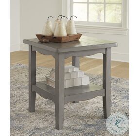 Charina Antiqued French Gray End Table