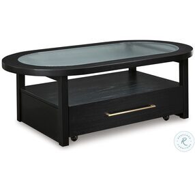 Winbardi Black Oval Occasional Table Set