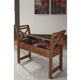 Abbonto Warm Brown Accent Bench