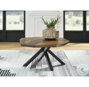 Haileeton Brown And Black Oval Cocktail Table