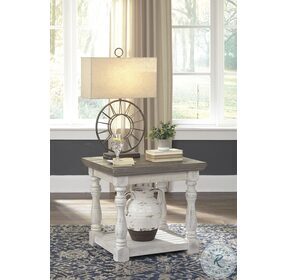 Havalance Gray and White End Table