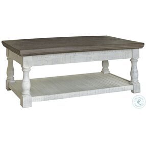 Havalance Gray and White Lift Top Occasional Table Set