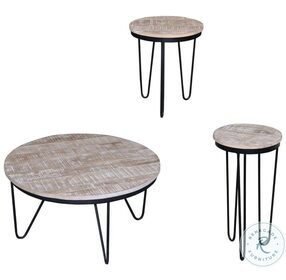 Outbound Reclaimed Wood And Iron Round End Table