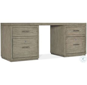 Linville Falls Soft Smoked Gray 72" Home Office Set with Two File Cabinet