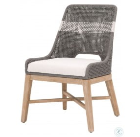 Woven Natural Gray Tapestry Dining Chair Set Of 2