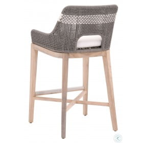 Tapestry Performance White Speckle And Dove Flat Rope Outdoor Bar Stool