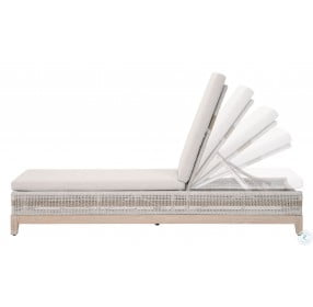 Tapestry Performance Pumice And Taupe White Flat Rope Outdoor Chaise