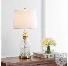 Camden Clear and Brass Gold Table Lamp