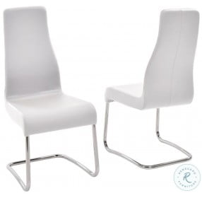 Florence White Leather Dining Chair Set of 2