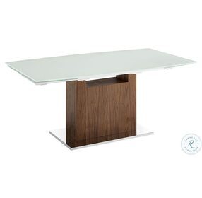 Olivia White and Walnut Extendable Dining Room Set