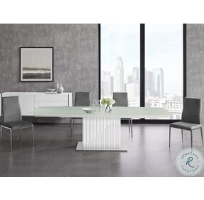 Moon Clear And White Extendable Dining Table