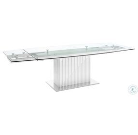 Moon Clear And White Extendable Dining Room Set