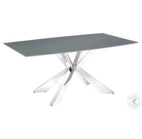 Icon Grey And High Polished Stainless Steel Dining Table