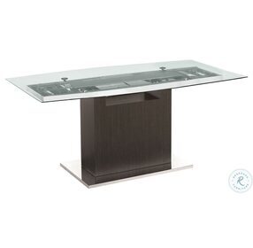 Olivia Clear And Dark Grey Oak Dining Table