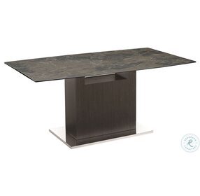 Olivia Brown Marbled And Dark Grey Oak Dining Table