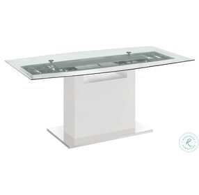 Olivia Clear And White Dining Table