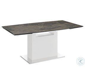 Olivia Brown Marbled And White Dining Table