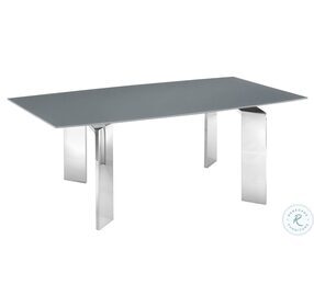 Astor Grey And High Polished Stainless Steel Dining Table