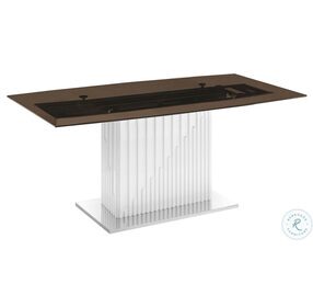 Moon Smoked Clear Brown And White Dining Table