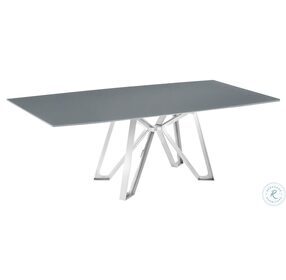 Dcota Grey And Brushed Stainless Steel Dining Table