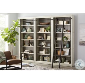 Toulouse Aged Chateau White 3 Piece Tall Bookcase Set
