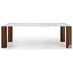 Thin White And Walnut Extendable Dining Table