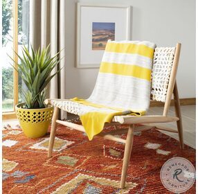 Sun Kissed Knit Yellow Light Grey and Natural Throw