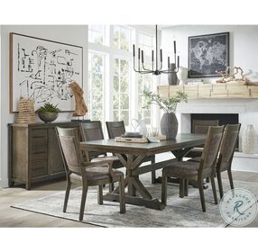 Denman Rich Brown Extendable Trestle Dining Table