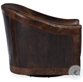 Morrison Brown Leather Swivel Club Chair