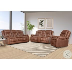 Morello Brown Dual Reclining Console Loveseat