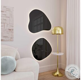 Phoebe Black Tinted LED Teardrop Wall Mirror