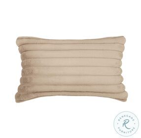 Furry Taupe Vegan Fur Rectangular Accent Pillow