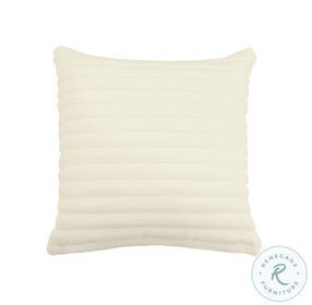 Furry Cream Vegan Fur Square Accent Pillow