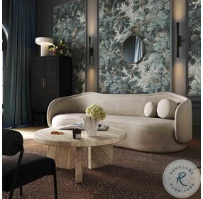Circe Taupe Textured Velvet Sofa