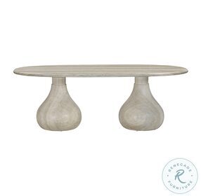 Smooch Faux Travertine Outdoor Pedestal Dining Table