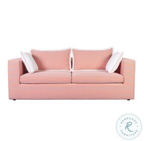 Salty Coral Striped Outdoor Sofa