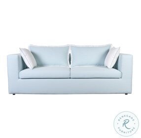 Salty Blue Striped Outdoor Sofa