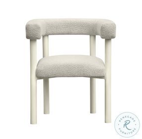Jackie Cream Textured Outdoor Dining Chair