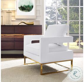 Avery White Leather Chair