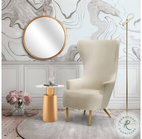 Julia Cream Wingback Velvet Chair by Inspire Me Home Decor