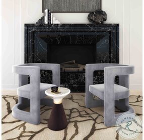 Aurora Transparent And Grey Side Table