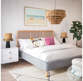 Kavali Grey Full Upholstered Panel Bed