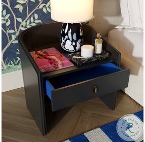 Collins Black Lacquer Nightstand