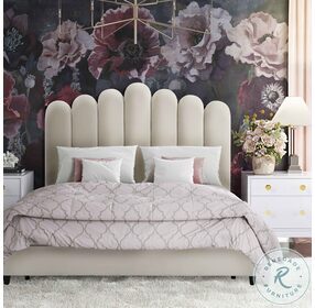 Celine Cream Velvet King Upholstered Platform Bed by Inspire Me Home Decor