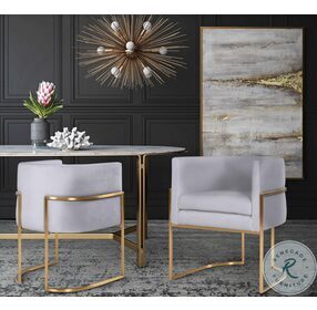Giselle Grey Velvet Dining Chair with Gold Base by Inspire Me Home Decor