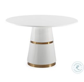 Rosa White Round Dining Room Set with Evora Chair