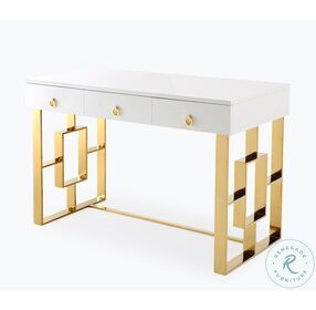 Audrey White Lacquer Home Office Set