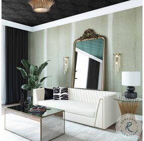 Wafa Cream Velvet Sofa by Inspire Me Home Decor