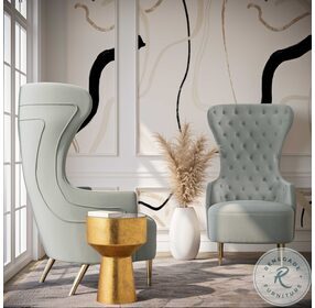 Jezebel Grey Velvet Wingback Chair by Inspire Me Home Decor